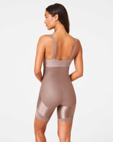 SPANXshapeâ„¢ Satin-Xâ„¢ High-Waisted Mid-Thigh Short | Cafe Au Lait